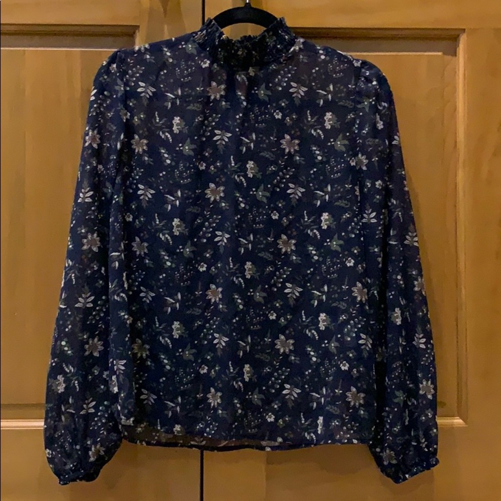 Blue floral blouse